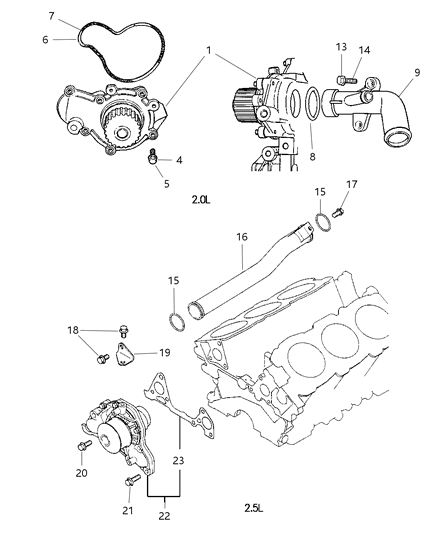 1997 Chrysler Sebring Seal-Water Pump Body Diagram for 4621564