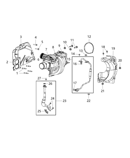 2020 Jeep Cherokee  Tube-Oil Drain Diagram for 68306645AC