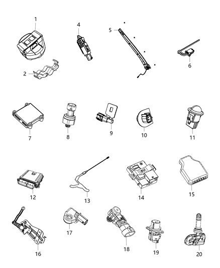 2018 Jeep Cherokee  Sensor-Acceleration Diagram for 56038924AA