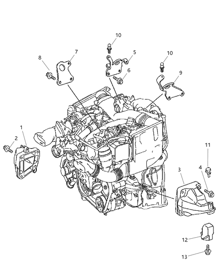 2008 Dodge Sprinter 3500  INSULATOR-Engine Mounting Diagram for 68005193AA