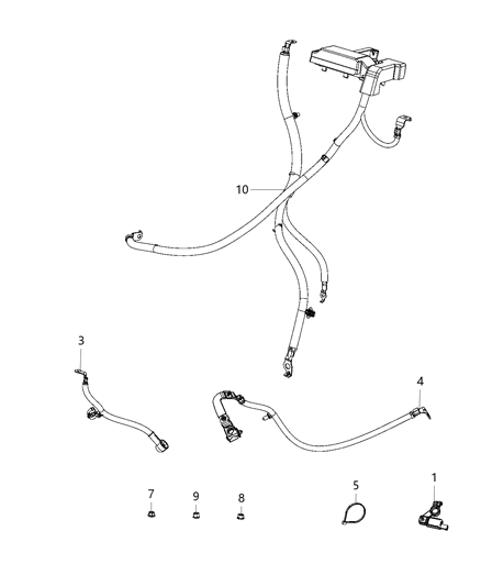 2019 Ram 3500  Battery Positive Wiring Diagram for 68360691AC