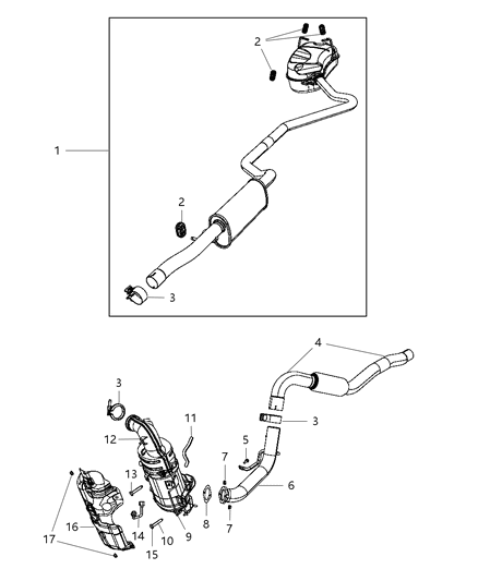 2011 Dodge Journey Shield-Exhaust Diagram for 68079774AA