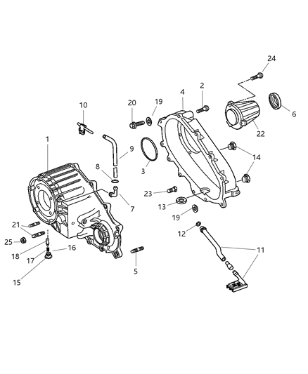 2010 Jeep Liberty  Case-Front Diagram for 68026847AA