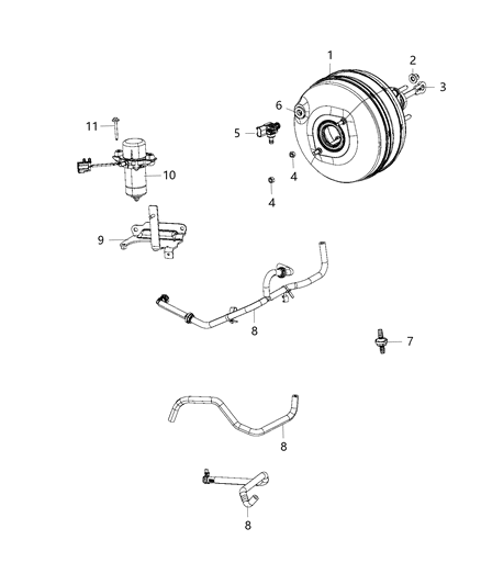 2021 Ram 1500  MASTER CYLINDER PUSH ROD PI Diagram for 68503485AA