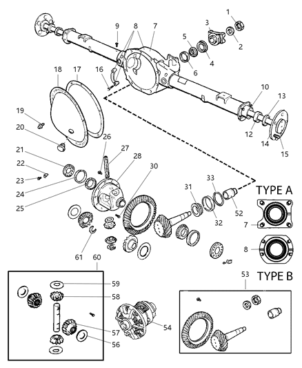 2006 Dodge Dakota  Gear Kit-Ring And PINION Diagram for 5140867AB