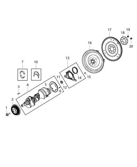 2019 Dodge Challenger  Plate-FLEXPLATE Or FLYWHEEL BACKI Diagram for 4736613AA