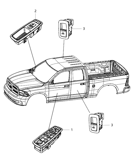 2015 Ram 3500  Switch-Front Door Diagram for 68212783AB