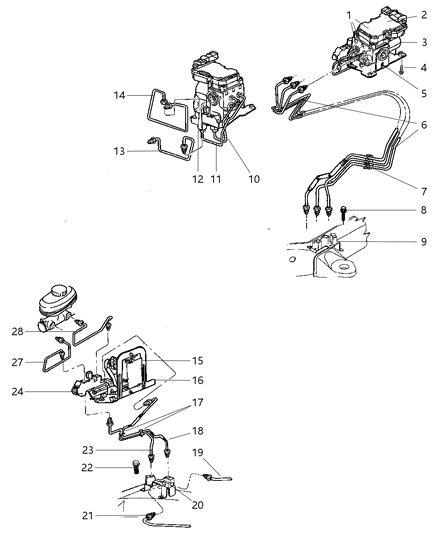 2000 Dodge Durango  Line-Brake Diagram for 52009487AB