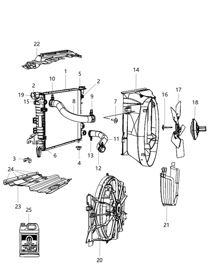 2011 Ram 2500  Module-Radiator Cooling Diagram for 55056948AD