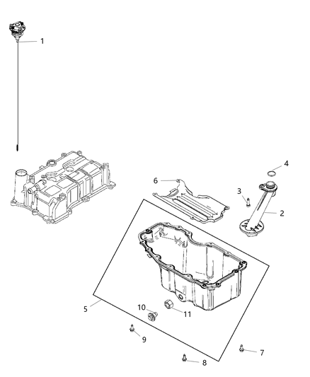 2020 Jeep Renegade  Engine Oil Level Diagram for 68477153AA