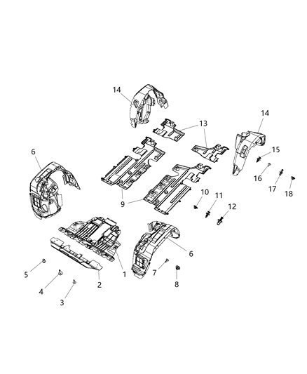 2016 Jeep Renegade Belly Pan-Front Diagram for 68248087AA