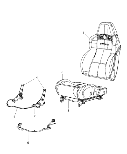 2010 Dodge Viper  Cable-RECLINER Diagram for 68027816AA