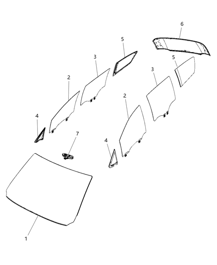 2018 Chrysler Pacifica  Glass-Sliding Door Diagram for 68231942AA