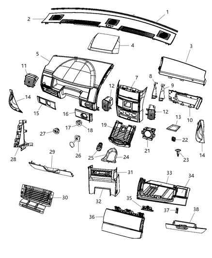 2009 Chrysler Town & Country  Bezel-Heated Seat Switch Diagram for 1DK39DX9AC