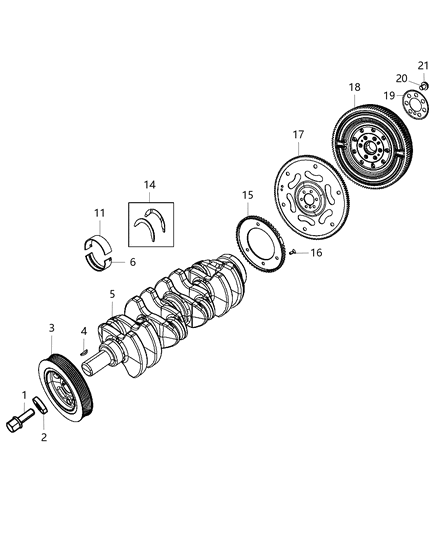2013 Dodge Dart  Bolt-6 LOBE RECESSED Head Diagram for 6510375AA
