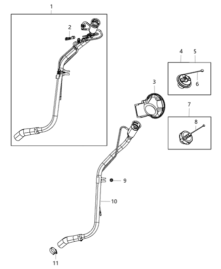 2014 Dodge Grand Caravan  Cap-Fuel Filler Diagram for 52124512AA