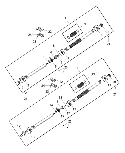 2019 Ram 1500  Drive Shaft Diagram for 68250019AB
