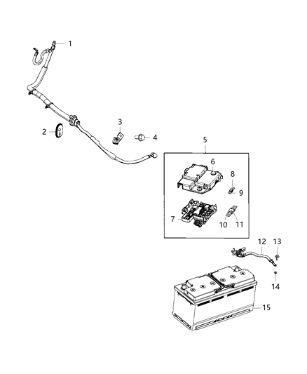 2014 Ram ProMaster 2500  Battery Positive Cable Diagram for 68194730AC