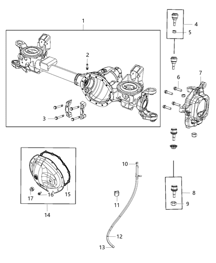 2018 Ram 3500  Gasket-Front Axle Cover Diagram for 68216204AA