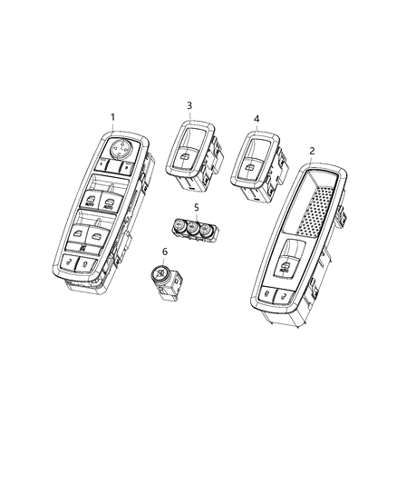 2018 Dodge Charger Switch-Power Window Diagram for 56046832AC