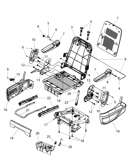2015 Chrysler Town & Country  Sleeve-HEADREST Diagram for 1HU57BD1AB