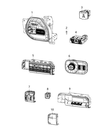 2020 Ram 3500  Instrument Panel Diagram for 68476018AA