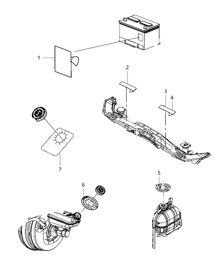 2010 Dodge Grand Caravan  Label-Brake Fluid Warning Diagram for 4721984AA