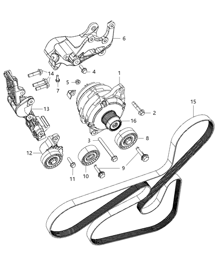 2013 Chrysler 200  Pulley-Idler Diagram for 4891797AB
