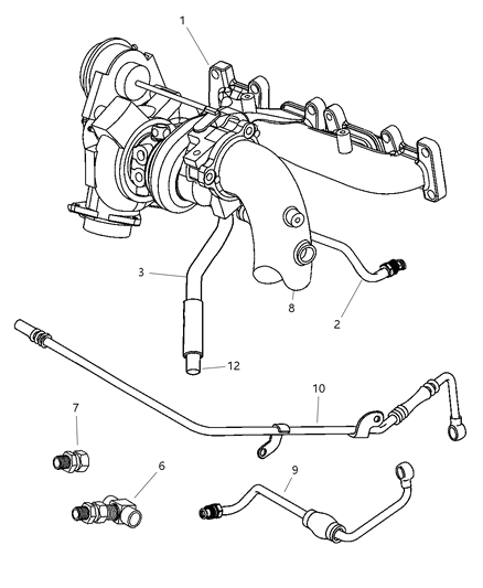 2003 Chrysler Sebring  Tube-Turbo Water Inlet Diagram for 4852398AF