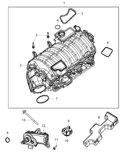 2019 Dodge Charger  Engine Intake Manifold Kit Diagram for 68190715AC