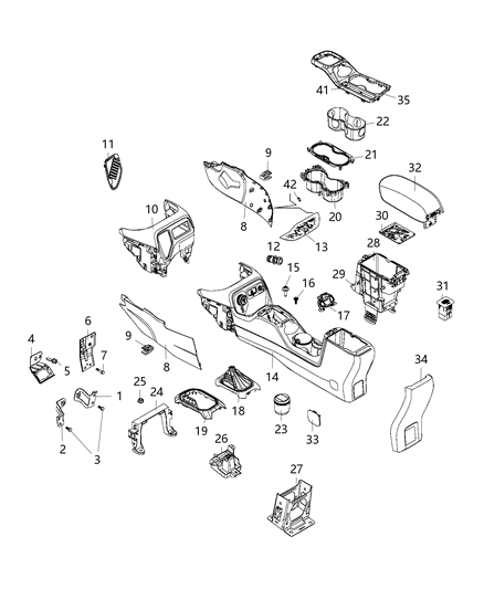 2020 Jeep Renegade  Console-Base Diagram for 6WD39LXHAA
