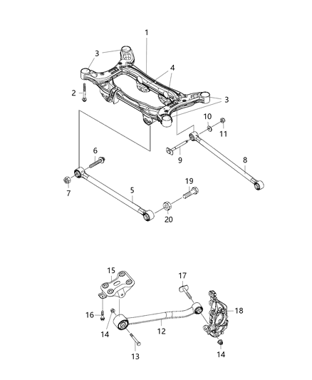 2018 Jeep Compass  ISOLATOR-CROSSMEMBER Diagram for 68302142AC
