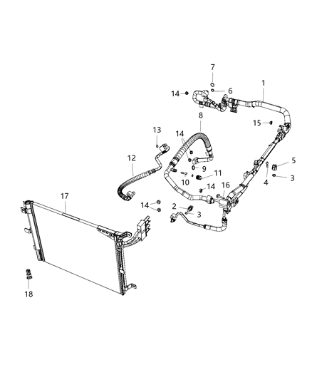 2020 Jeep Wrangler  Line-A/C Suction And Liquid Diagram for 68282108AB