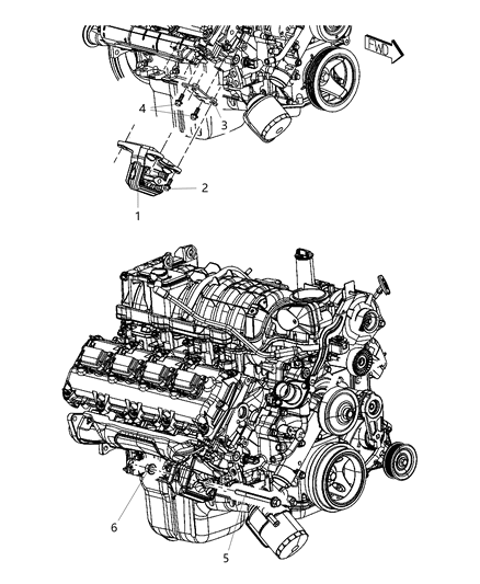 2020 Ram 3500  Engine Mount Diagram for 68362401AB