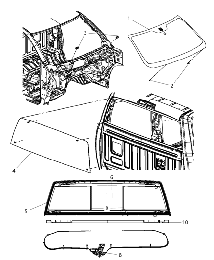 2017 Ram 1500  Slide-Window Glass Diagram for 68166526AC