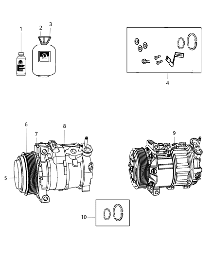 2018 Dodge Journey  COMPRESOR-Air Conditioning Diagram for 68084914AC