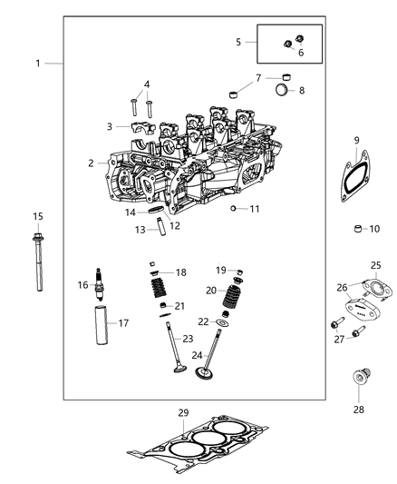 2017 Dodge Durango  Bolt Kit-Cylinder Head Oil Gallery Diagram for 68154699AA