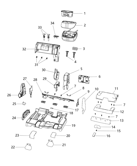 2011 Dodge Journey  Sleeve-HEADREST Diagram for 1NC27DX9AA