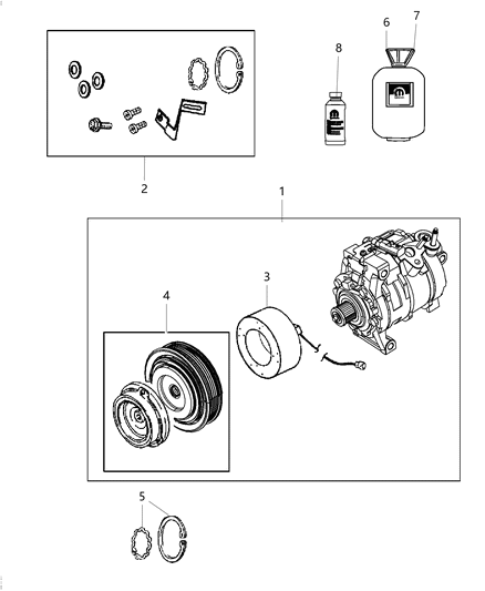 2015 Ram 1500  PULLY Kit-A/C Compressor Diagram for 68232392AB
