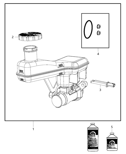2020 Chrysler Voyager  Kit-Master Cylinder Diagram for 68306579AB