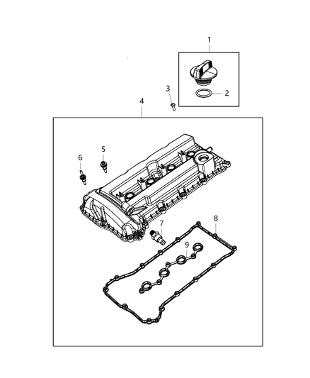 2014 Jeep Patriot  Cover-Cylinder Head Diagram for 4884760AF