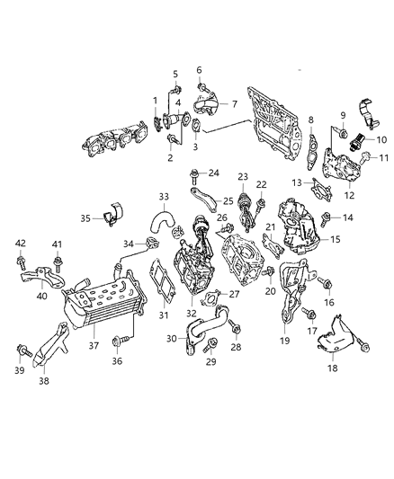 2012 Jeep Compass  EGR Tube Gasket Diagram for 68089612AA