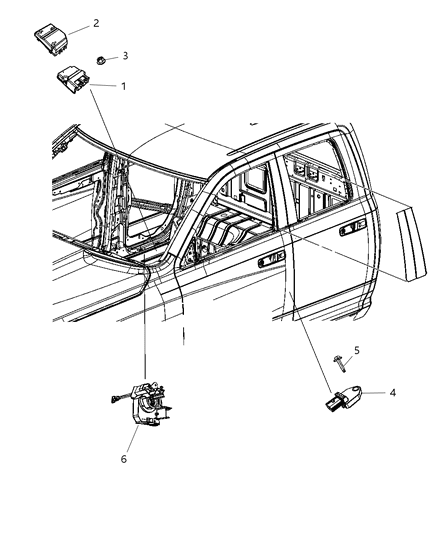 2011 Ram 1500  OCCUPANT Restraint Module Diagram for 56054192AA