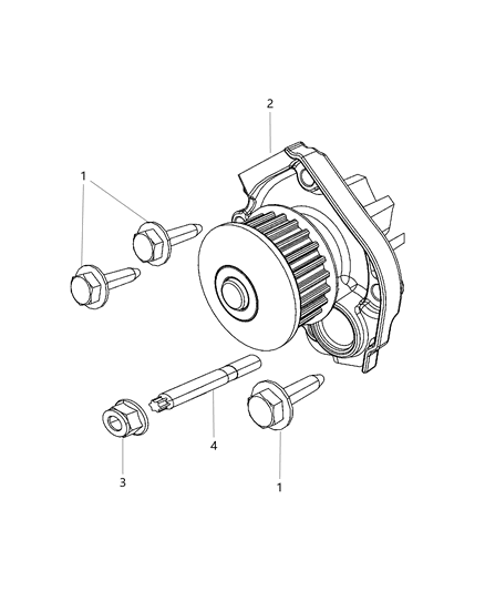 2015 Jeep Renegade  Engine Cooling Water Pump Diagram for 4892713AA