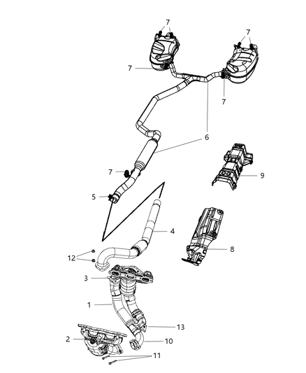 2009 Dodge Journey  Shield-Exhaust Diagram for 5178328AB