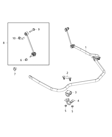 2018 Ram 3500  BUSHING-STABILIZER Bar Diagram for 68160336AA