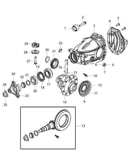 2010 Dodge Challenger  SPACER-Drive PINION Bearing Diagram for 52111442AA
