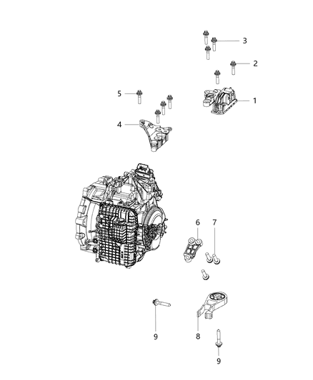 2019 Jeep Compass  ISOLATOR-Transmission Mount Diagram for 68253040AA