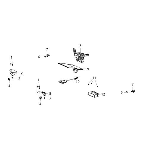 2020 Jeep Wrangler  Module-Steering Column Diagram for 68491579AB