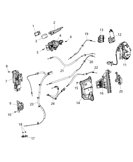 2017 Chrysler Pacifica  Panel-Carrier Plate Diagram for 68314770AA